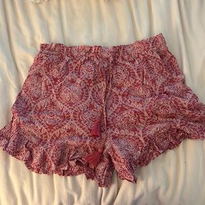 Large Red & White Shorts